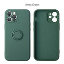 360 ° Rotating Metal Ring Holder Liquid Silicone Shockproof Soft Phone Case For IPhone 16 Pro Max 14 12 11 15 Pro Max Back Cover