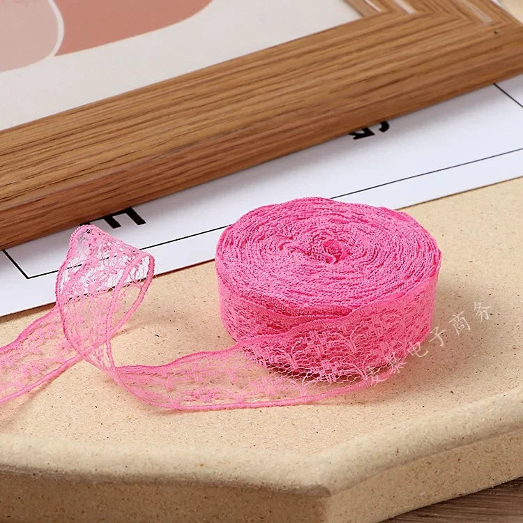 10Meters/Roll 2.2CM Non-Stretchy Lace Ribbon DIY Handmade Crafts Material Christmas Halloween Wedding Party Gift Wrapping Tape