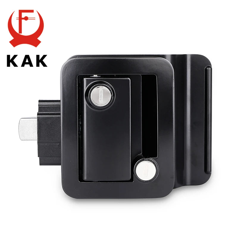 KAK RV Trailer Camper Entry Door Lock Handle Zinc Alloy Security RV Door Lock Replacement with Deadbolt Computer Key Door Handle