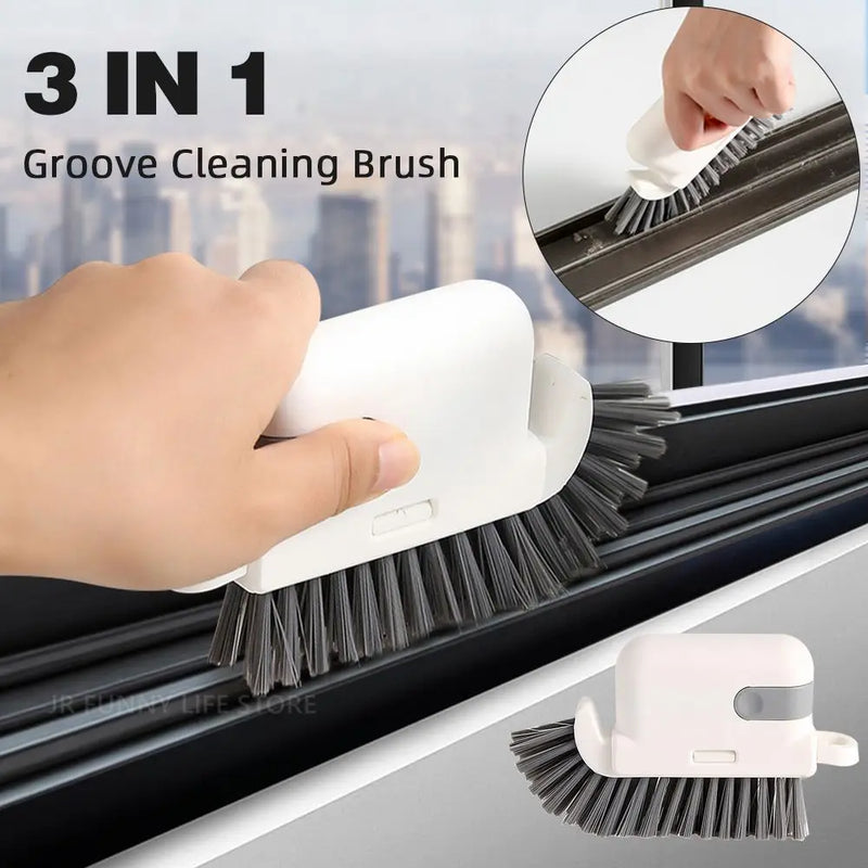 3 IN 1 Window Groove Cleaning Brush Multifunctional Windows Slot Cleaner Household Gap Cleaner Sliding Door Track cleaning Tool