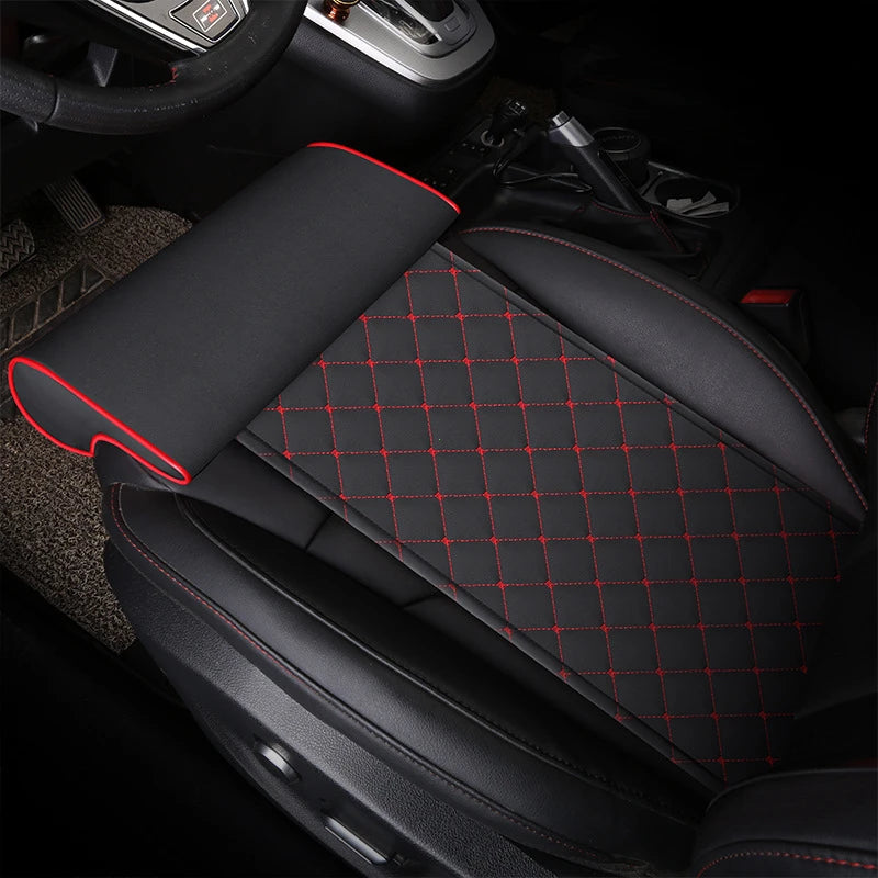 Leather Car Seat Extender Cushion Leg Support Pillow Memory Foam Knee Pad Long-Distance Driving Office Home Driver Protector Mat