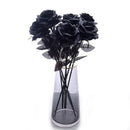 5 Stück Seide Schwarze Rose Künstliche Blumenkopf Strauß Wohnzimmer Hochzeits-Weihnachtsdekoration Neujahrsdekoration