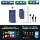 CarlinKit CP2A 2-In-1 Wireless Adapter Wired CarPlay To Wireless Android Auto & CarPlay Smart Car Box Plug & Play Online Upgrade