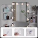 WOLTU White Gold Vanity Desk with Mirror LED Lighting 2 Drawers Modern Dresser Dressing Table Makeup Table for Bedroom Home