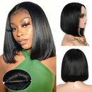 Straight Glueless Wig Human Hair Ready To Wear Short Bob Wigs For Women Transparent Pre Cut Human Hair Wigs Bleached Bye Bye Knots Natural Hairline 100% Human Hair Wigs For Women No Glue Cheap Wigs On Clearance Alianna 4x4 La