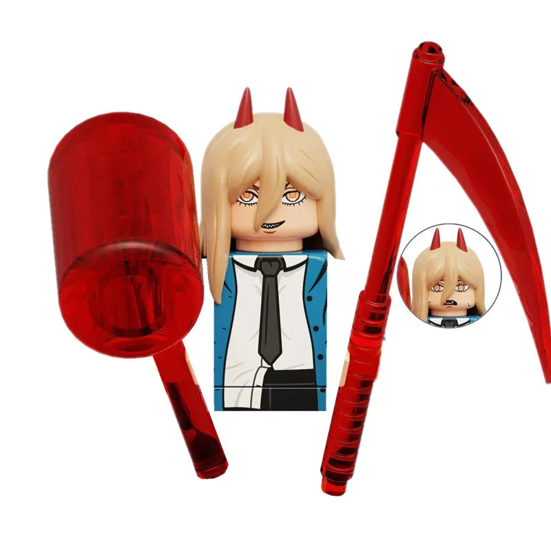 Chainsaws Man Denji Pochita Makima Power Movies Anime Building Blocks Mini Action Figures Bricks DIY Toys gifts for Children