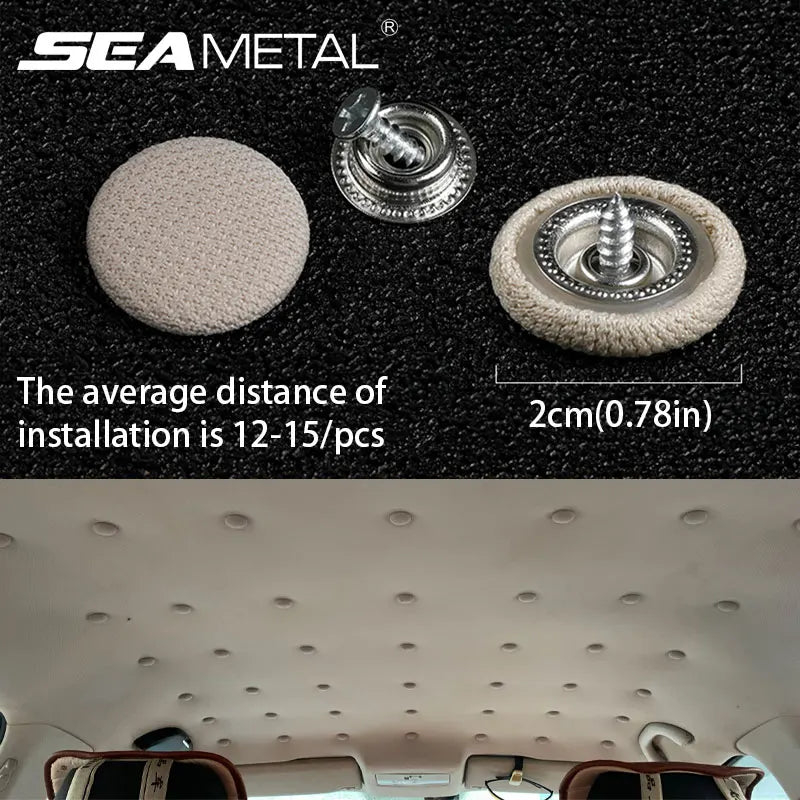 SEAMETAL 40pcs Car Interior Roof Buckles Headliner Ceiling Cloth Fixing Screw Care Fabric Buckle Rivets Car Retainer Cap Repair