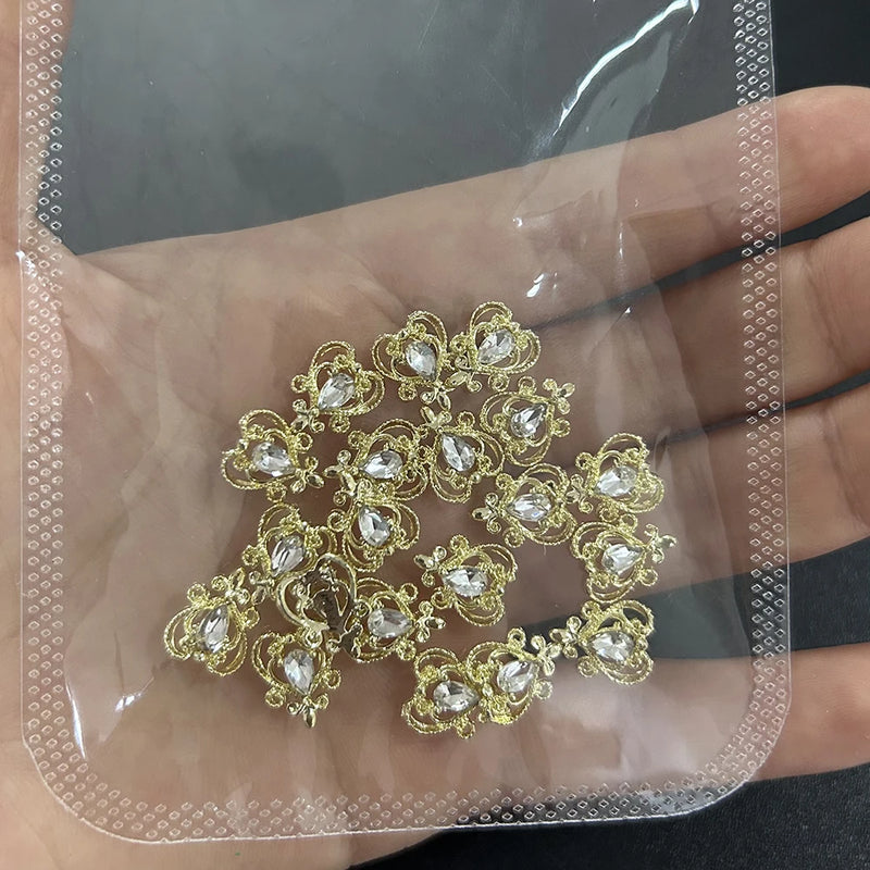 3D luxury zircon Star cross Nail Metal Charms 10pcs mermaid  bead nail jewelry  11*18mm Aolly Nail Art Crystal Gems Decorations