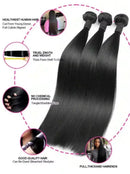 40 42 Inch Long Straight Human Hair Bundles Natural Brazilian Virgin Hair 1/3/4 Bundles Hair Extensions Double Weft Wet And Wavy