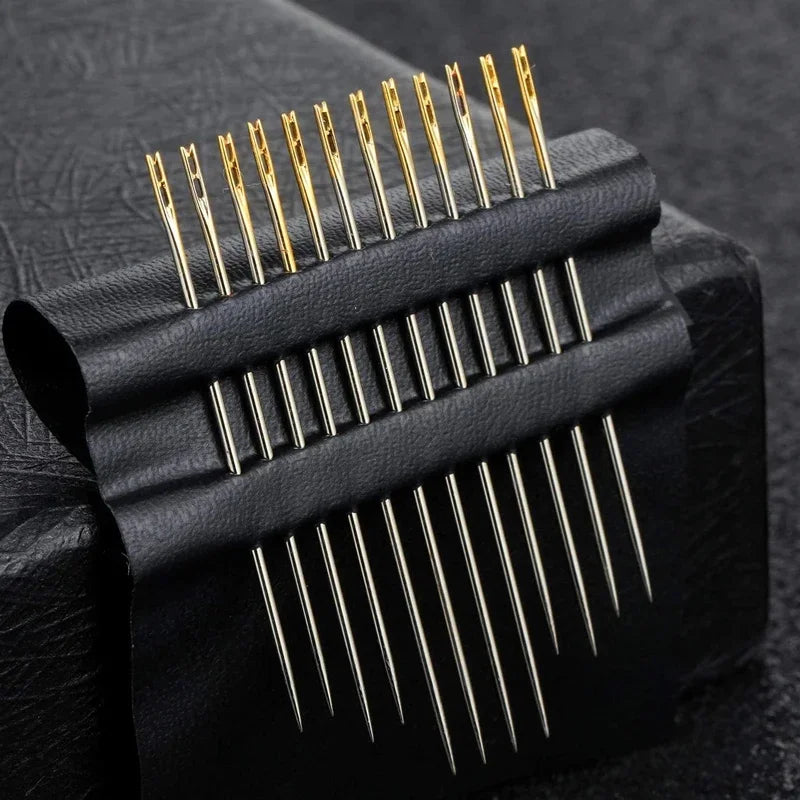 12/36Pcs Blind Sewing Needles Big Hole Stainless Steel Elderly Needle for Sewing Household DIY Jewerly Beading Threading Needles