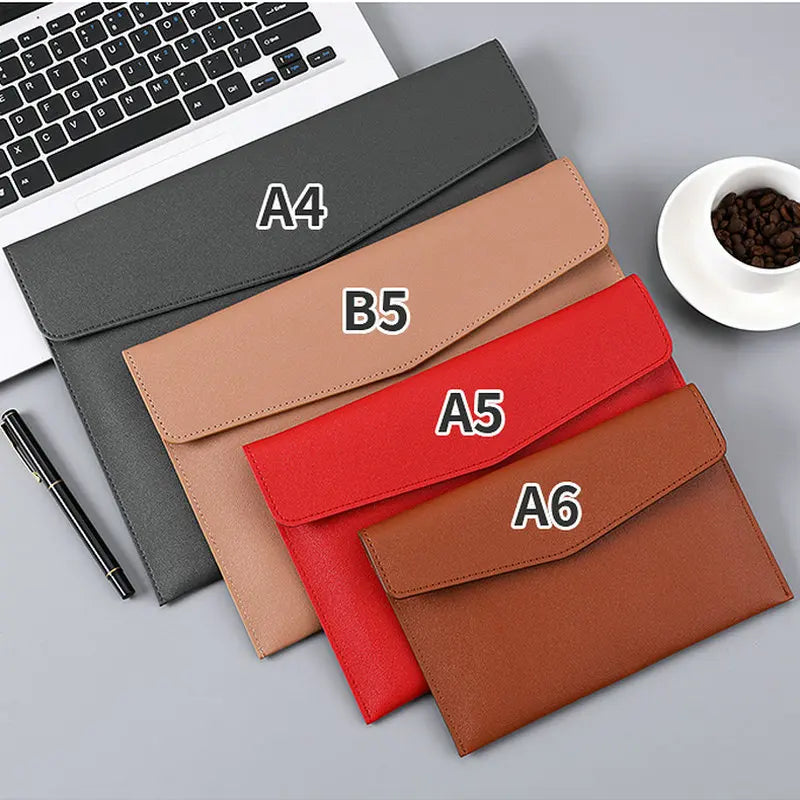 MoeTron Leather Document Bag A5 Envelope Document Holder Quality PU Leather A6 Document Pouch Femme Document Organizer File Bag