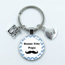 I Love Dad Keychain My Dad Is A Super Hero Pendant Glass Dome Cabochon Key Ring Father's Day Best Gift