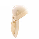 New Unisex Solid Color Soft Velvet Longtail Pirate Hat Breathable Bandana Durag Long Ribbon Cape Baotou Headband Du-Rag