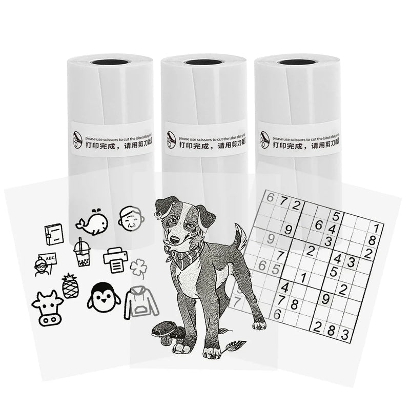 Mini Thermal Transparent Sticky Color On Clear Self-Adhesive Paper 57x25mm Used For Micro Thermal Printer Photo Printing Paper