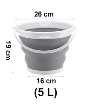 10L/5L/3 Collapsible Bucket Portable Folding Bucket Lid Silicone Car Washing Bucket Children Outdoor Fishing Travel Home Storage