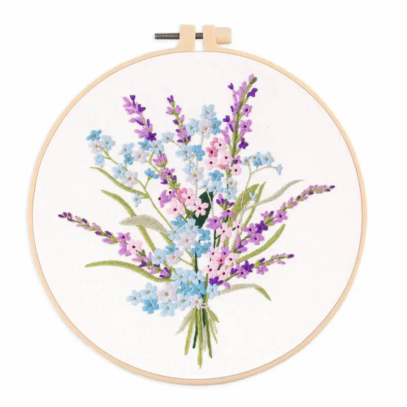 Embroidery Starter Kits with Floral Flower Patterns Embroidery Kit for Beginners Fabric Cross Stitch Kits for Adults DIY