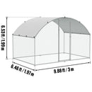 SucceBuy Large Metal Chicken Coop Walk-in Chicken Runs for Yard Spire Hen for Outdoor Backyard Farm Duck Rabbit Cage Poultry Pen