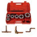 Pipe Threading Kit BSPT Thread Cutting Steel Threader Plumbers Set with 4/6 Threading Dies Manual Pipe Threader Tool Kit