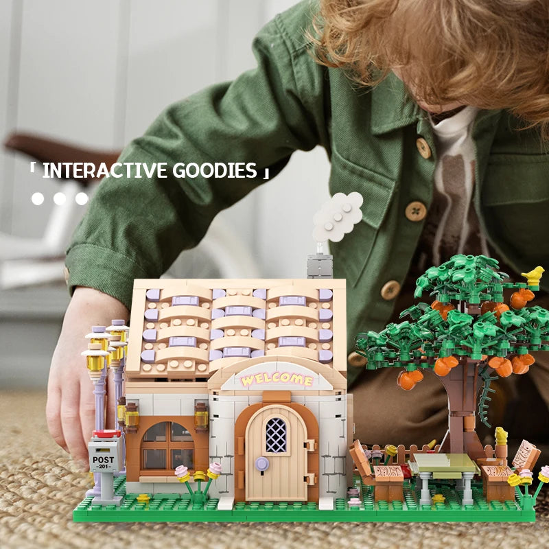 City Street View Series DIY Cottage Shop Building Blocks Set House Villa Model MOC Bricks Kids Assembly Toys Gifts For Girls