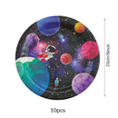 Space Astronaut Birthday Disposable Tableware Space Universe Plates Cups Napkins Banner Boys Outer Space Theme Party Decoration