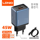 LDNIO Gan 100W Fast Charge Charger Type-C 65W 45W UK EU US Plug USB Multi-Port Fast Charging Station for MacBook iPhone Xiaomi