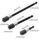 6.35mm Electric Drill Screwdriver End Extension Rod Quick Release 1/4 Inch Hex Handle Extension Rod 60/100/150mm Self-Locking