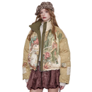 ELFSACK 2025 Winter Neuheiten Casual Wende-Daunenjacke mit Cartoon-Allover-Print für Damen