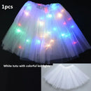 Children Kids Girls Light Up Tutu Led Skirt Glow Wreath Headband Party Birthday Luminous Costumes Christmas Halloween Festival