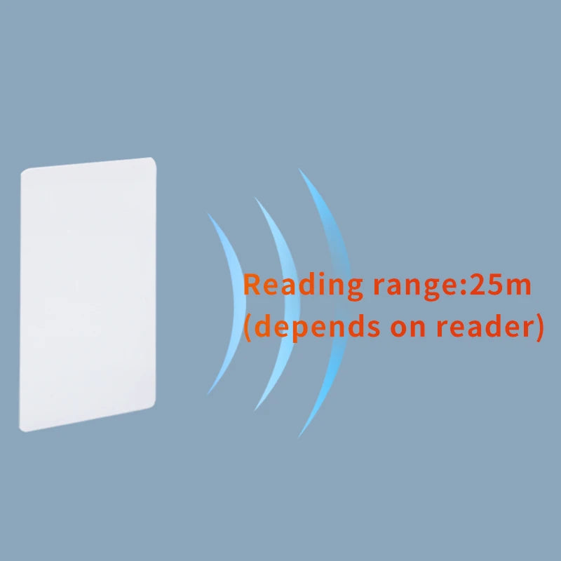 UHF 860-960Mhz Long Read Range White Card Passive UHF RFID PVC Card for Access Management