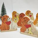 Custom Lion King Wooden Family Puzzle Personalized Name Ornaments Wooden Lion Statue Home Decor Thanksgiving Christmas Warm Gift