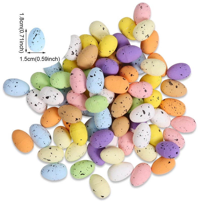 20/50/100pcs Easter Eggs Decoration,Fake Foam Eggs,Painted Bird Pigeon Eggs,DIY Easter Craft Wreath