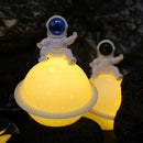 Astronaut Sitting in The Moon Night Light Creative Desktop Luminous Planet Lamp Ornament Home Decoration Birthday Kid Gifts