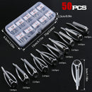 Sougayilang 50pcs/box Top Fishing Rod Rings Multi-size Ceramic Stainless Steel Fishing Rods Guide Ring Set Eye Rod Accessories