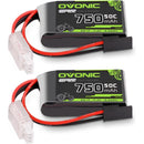 OVONIC 2S Lipo 750mAh 7.4V 50C Lipo Battery with XT60 to TR Connector[2.1" D x 1.1" W x 0.6" H][1 Package Including