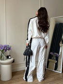 The Meridian Set | Cropped Zip Jacket and Wide Leg Trouser Set
