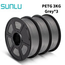 SUNLU PETG 3D Filament 1KG 3 Rolls 1.75mm +/-0.02MM 3D Printing Filament Neatly Wound Filament Vacuum Packing Fast Shipping