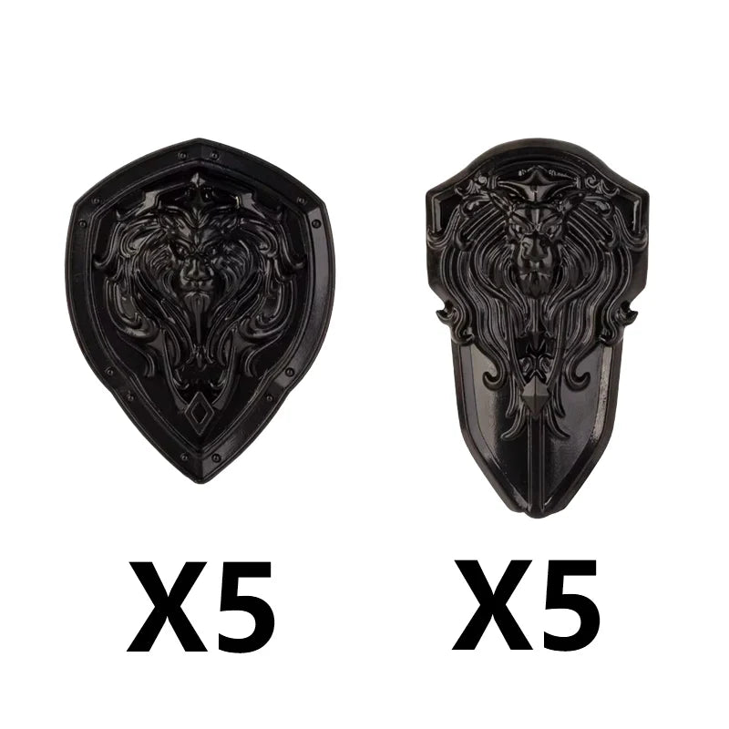 Medieval MOC Weapon Figure Accessories Building Blocks Soldiers Sword Shield Bow Arrow Trident Hammer Axe Spear Brick Kid Toy