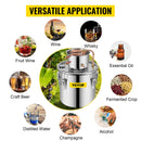 SucceBuy 3 5 8 Gal Alcohol Distiller Machine Moonshine Apparatus Beer Brewing Equipment Wine Dispenser Kit for Home Appliance