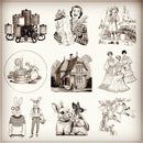 2022 New 10x10 Retro Easter Clear Stamps Girls Stamps Tie Child Bunny Lady Card Crafts No Metal Cutting Dies Scrapbooking