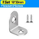 Stainless Steel Corner Bracket L Right Angle Connector Brackets Furniture Cabinet Fastener Corner Brace Shelf Support with Screw