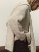Hirsionsan 2025 New Soft Loose V Or O Neck Knitted Sweaters Women Winter Solid Female Pullovers Warm Basic Knitwear Jumper