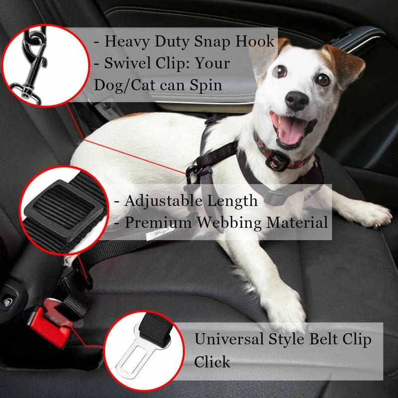 Car Seat Belt Pet Dog Leash Adjustable Lead Leash Safety Travel Clip Puppy Collar Leash Pet Supplies Dog Accessories Dropship