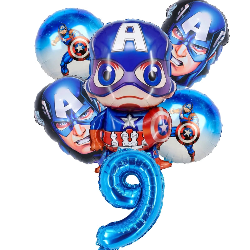 Cartoon Captain America Theme Disposable Tableware Set Birthday Party Dress up Balloon Decoration Baby Shower Background Cloak