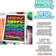 Stacking Shadow Happy Birthday/Happy Easter Metal Cutting Dies Sentiments Words Die Cut For DIY Scrarpbooking Paper Cards Making