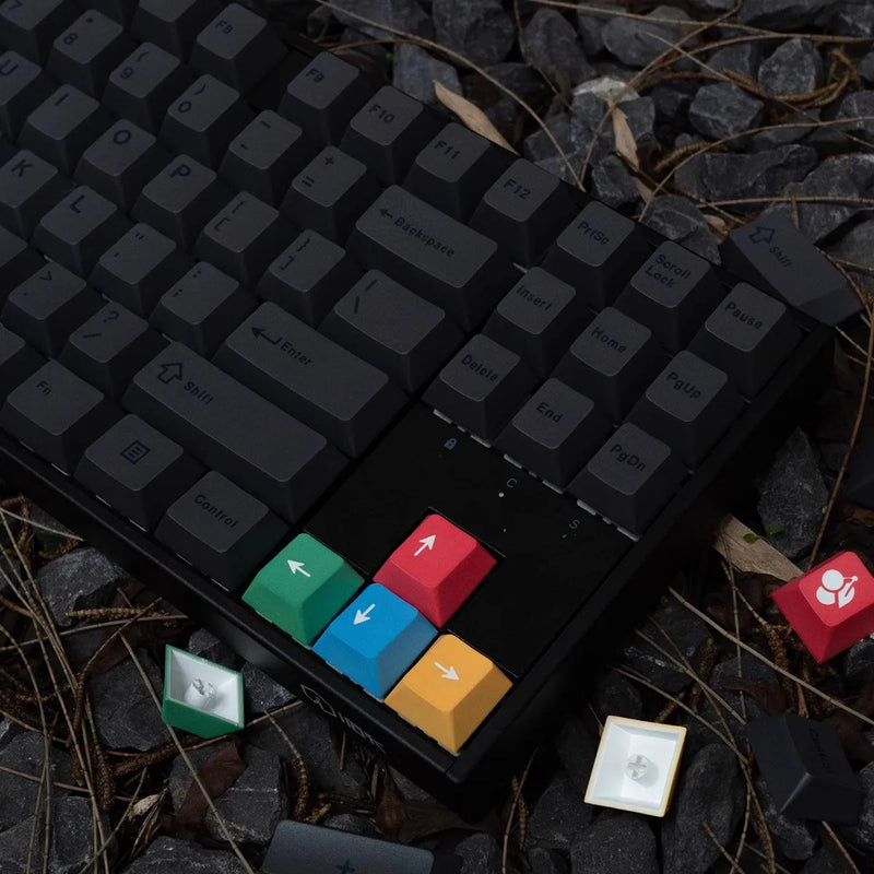 Minimalist Black keycaps PBT cherry profile  61/71/64/68/84/96/980/87/104 keycap set