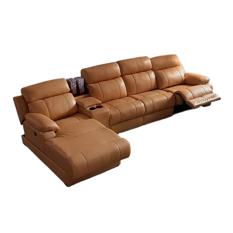 Tech Smart Electric Reclining Sofa Set Functional Genuine Leather Sofa Cama L Shape Sectional Couch Theater Seats Convertible
