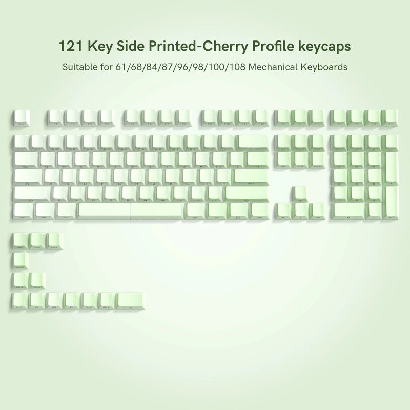 Gradient Purple Double Shot PBT Keycaps Cherry/OEM Profile 136 Keys Side Printed Keycaps for Gateron Cherry MX Switches Keyboard