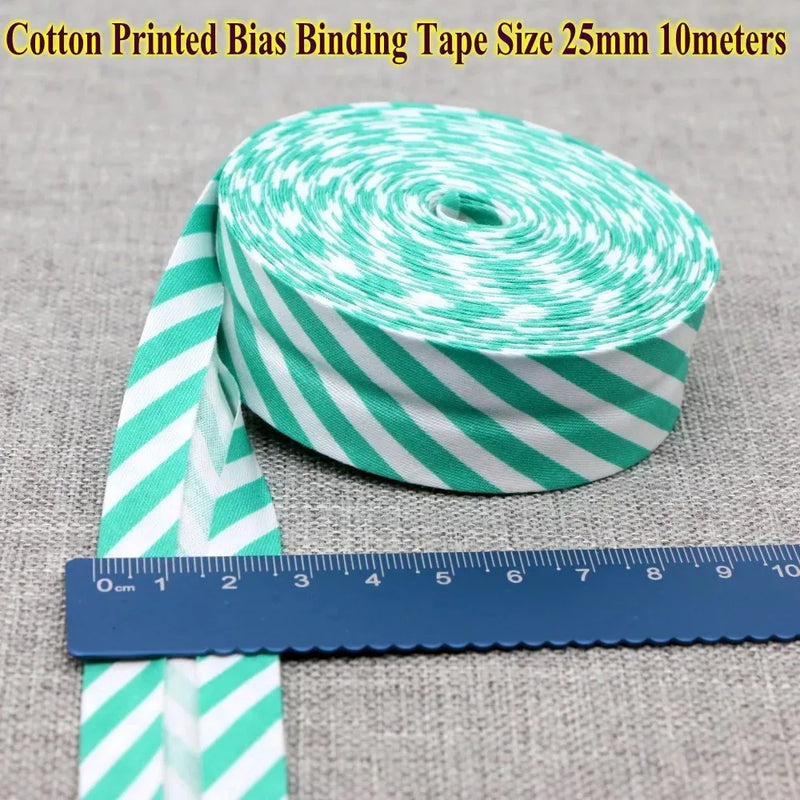 25mm (1“) width Bias Tape 100% Cotton Extra Soft for Baby Cloth Skin-friendly Fablic Bias Binding Tape Ironed Folded 12 yards