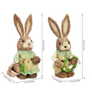 2Pcs Straw Easter Rabbits Decoration Foam Easter Bunny Ornament Statue Easter Party Crafts Photo Props Gift 25/35cm