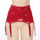 Womens Ladies Patent Leather Garters with Metal Clips Suspender Belt Clubwear Stage Performance Rave Costume Underwear Lingeries